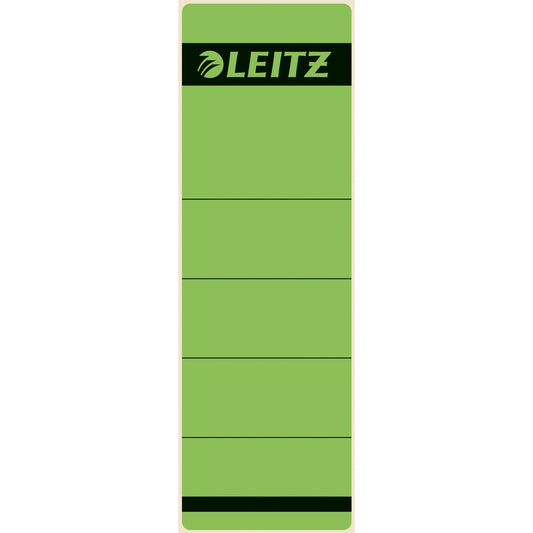Leitz Ordnerrückenetikett breit/kurz 61,5 x 192 mm (B x H) selbstklebend ohne Griffloch grün 10 Etik./Pack.