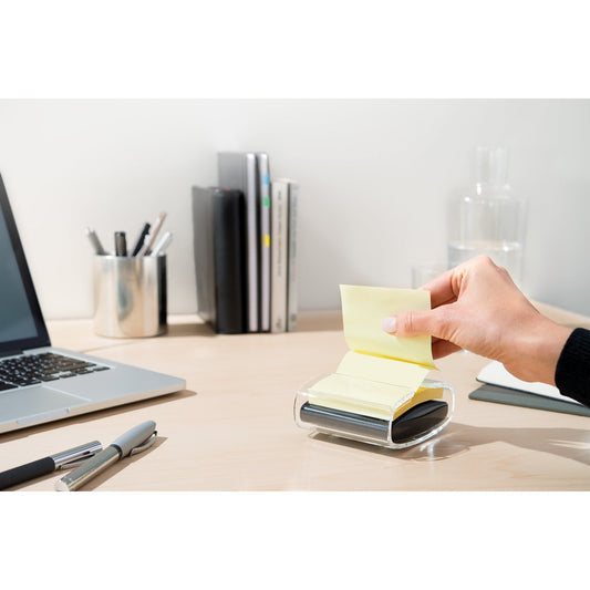 Post-it® Haftnotizspender Super Sticky Z-Notes 76 x 76 mm (B x H) Kunststoff schwarz/transparent