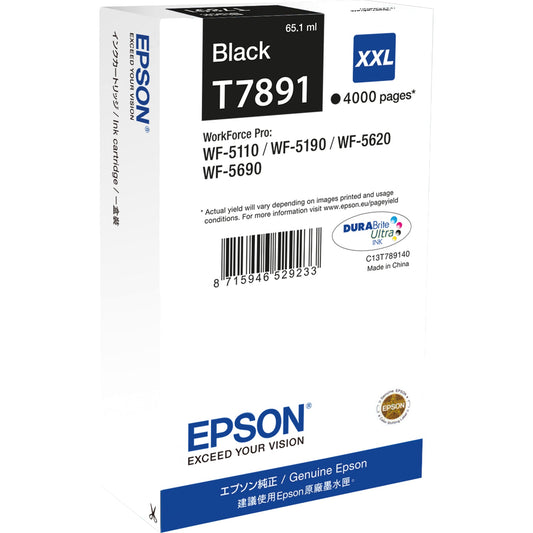 Epson Tintenpatrone Originalzubehör T7891 ca. 4.000 Seiten schwarz 65,1ml