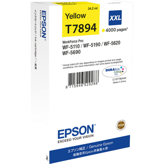Epson Tintenpatrone Originalzubehör T7894 ca. 4.000 Seiten gelb 34,2ml