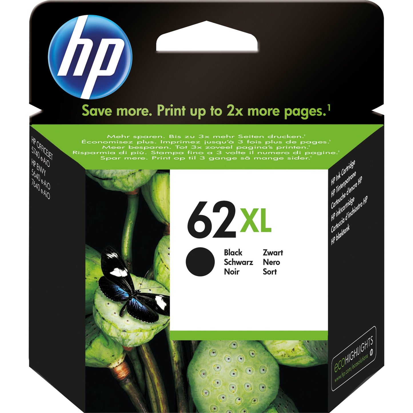 HP Tintenpatrone Originalzubehör 62XL ca. 600 Seiten schwarz 11,5ml