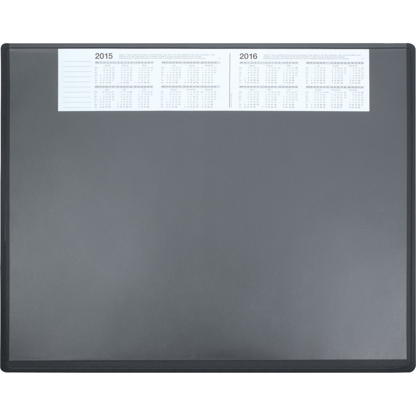 Soennecken Schreibunterlage 63 x 50 cm (B x H) mit Kalender 2 Jahre Kunststoff schwarz