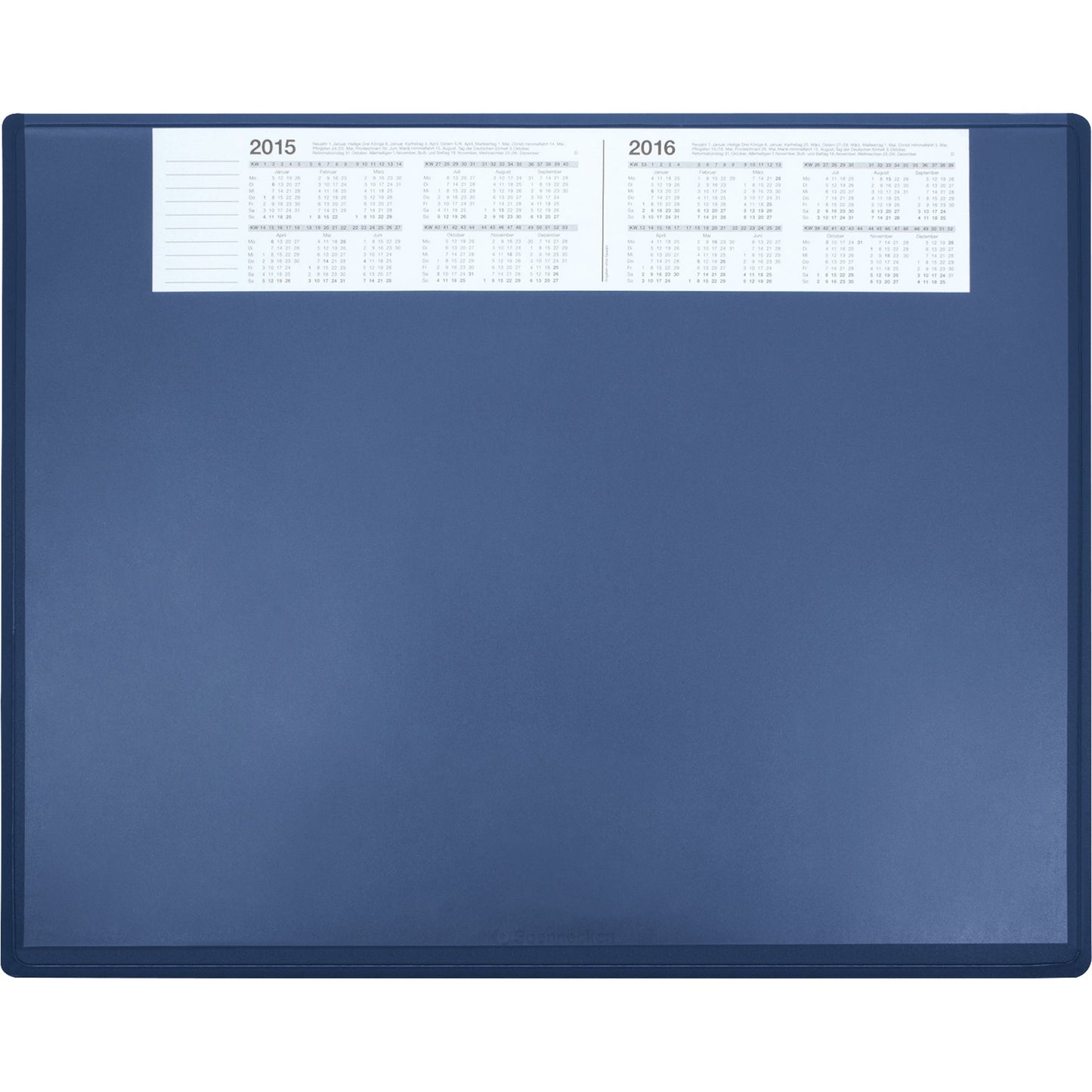 Soennecken Schreibunterlage 63 x 50 cm (B x H) mit Kalender 2 Jahre Kunststoff blau