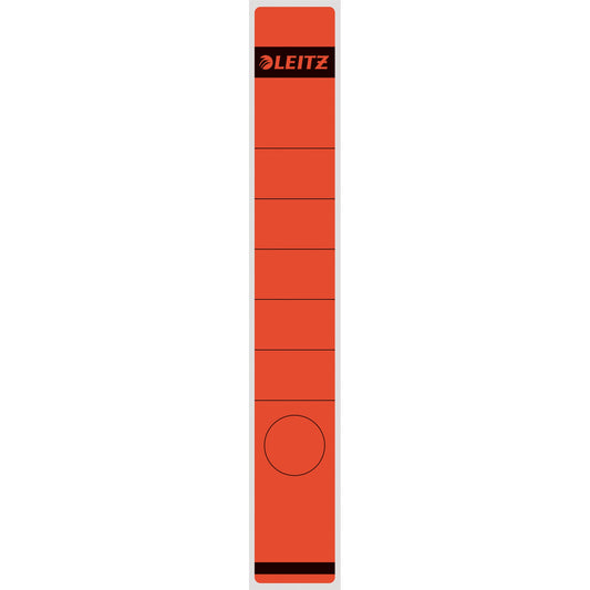 Leitz Ordnerrückenetikett schmal/lang 39 x 285 mm (B x H) selbstklebend mit Griffloch rot 10 Etik./Pack.