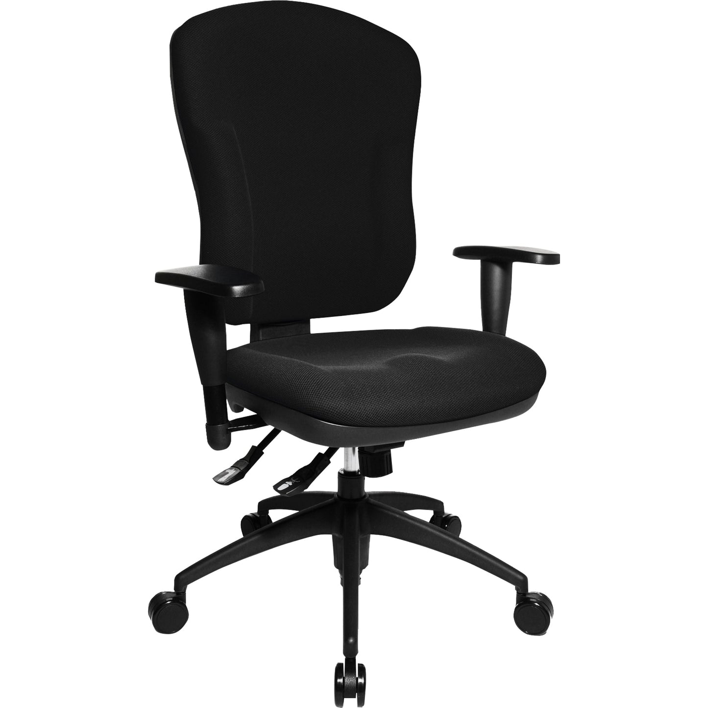 TOPSTAR Bürodrehstuhl Wellpoint 30 SY 43-55cm Synchronmechanik Rolle hart gebremst (für Teppichboden) Polyamid schwarz