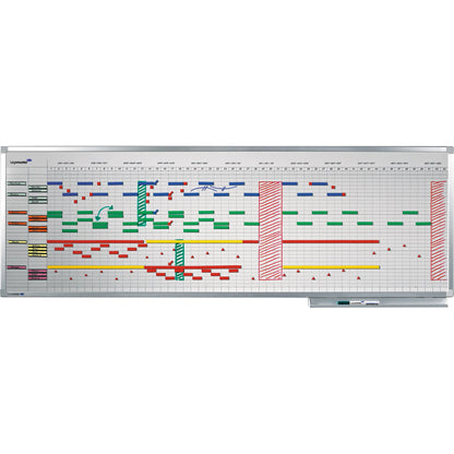Legamaster Jahresplaner PROFESSIONAL 150 x 50 cm (B x H) 5-Tage-Woche 30 Mitarbeiter/Projekte inkl. Datumstreifenset 2 (7-404100), Boardmarker Aluminium weiß