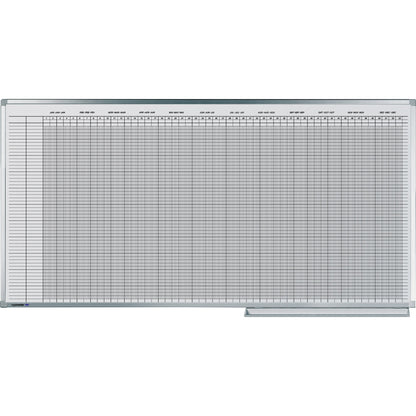 Legamaster Jahresplaner PROFESSIONAL 150 x 50 cm (B x H) 5-Tage-Woche 30 Mitarbeiter/Projekte inkl. Datumstreifenset 2 (7-404100), Boardmarker Aluminium weiß