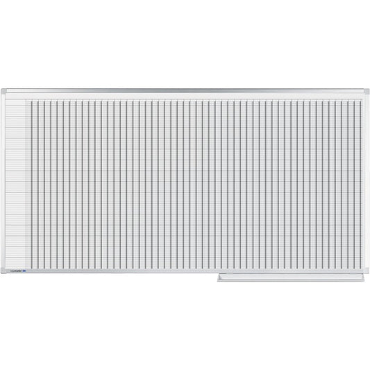 Legamaster Jahresplaner PROFESSIONAL 200 x 100 cm (B x H) 7-Tage-Woche 75 Mitarbeiter/Projekte inkl. Boardmarker, Datumstreifenset Aluminium weiß