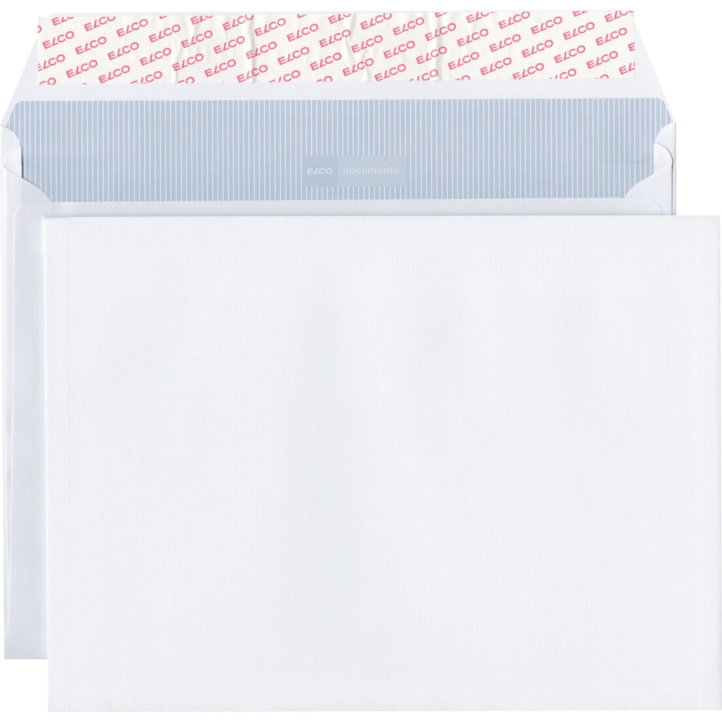 ELCO Faltentasche Documento DIN C4+ 324 x 239 mm (B x H) ohne Fenster 120g/m² mit Haftklebung Papier weiß 200 St./Pack.
