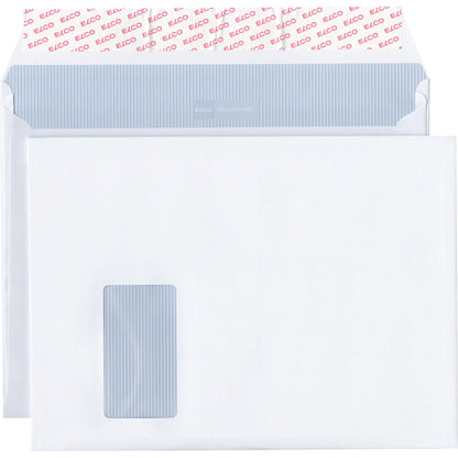 ELCO Faltentasche Documento DIN C4+ 324 x 239 mm (B x H) mit Fenster 120g/m² mit Haftklebung Papier weiß 200 St./Pack.