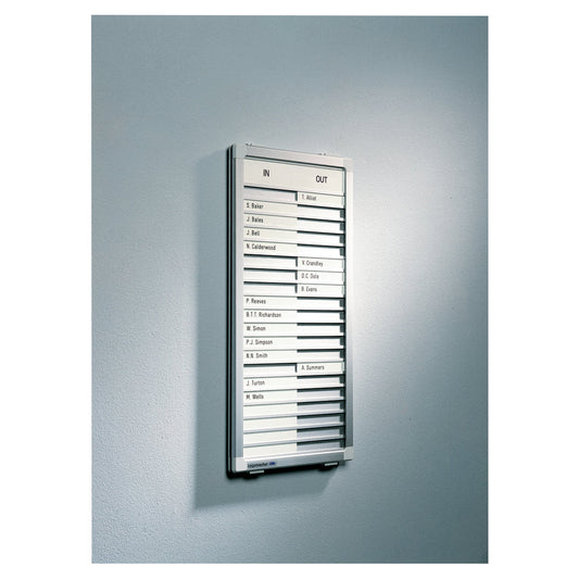 Legamaster An- und Abwesenheitstafel PROFESSIONAL Innenbereich 26 x 54 cm (B x H) 20 Mitarbeiter/Projekte Aluminium alu