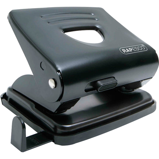 RAPESCO Locher 825 8cm 25 Bl. (80 g/m²) mit Anschlagschiene schwarz