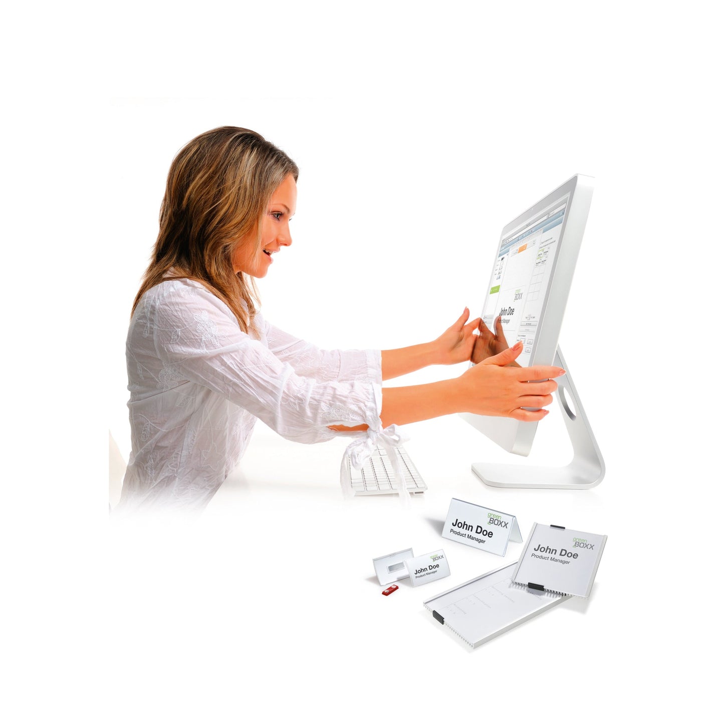 DURABLE Einsteckschild BADGEMAKER® 90 x 60 mm (B x H) 150g/m² Karton weiß 160 St./Pack.