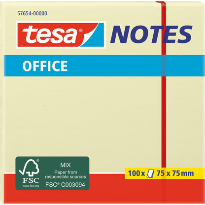 tesa® Haftnotiz Office Notes 75 x 75 mm (B x H) gelb 100 Bl.