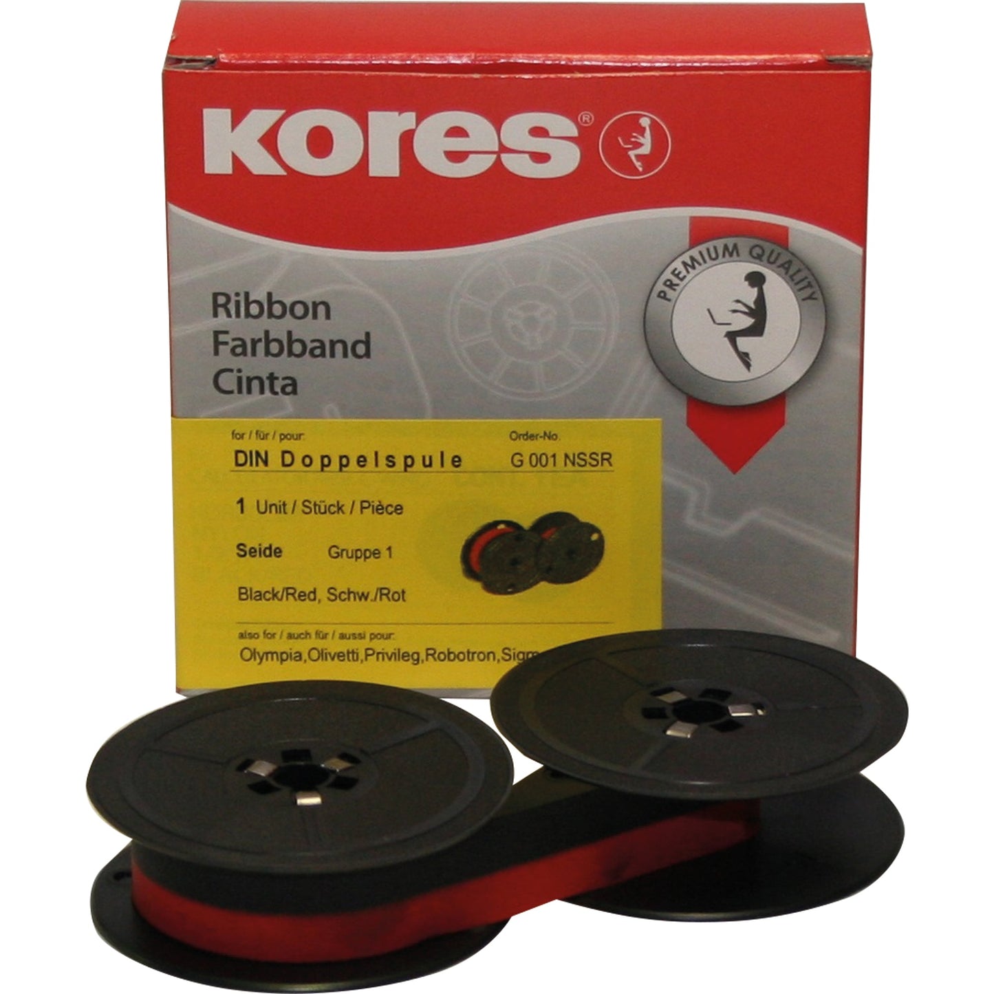 Kores Farbband G001NSSR Seide schwarz/rot