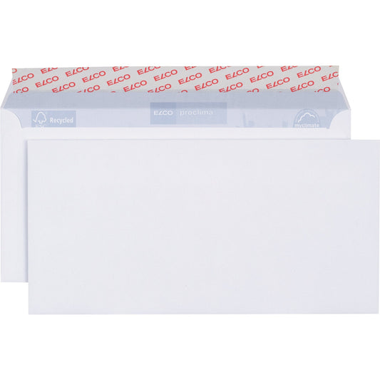 ELCO Briefumschlag Proclima DIN lang+ 229 x 114 mm (B x H) mit Haftklebung ohne Fenster 100g/m² hochweiß 25 St./Pack.