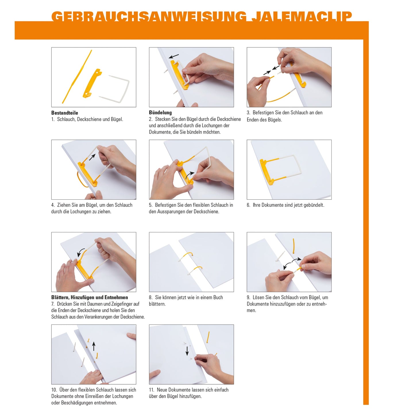 Jalema Abheftbügel Clip 50mm Kunststoff gelb/weiß 100 St./Pack.