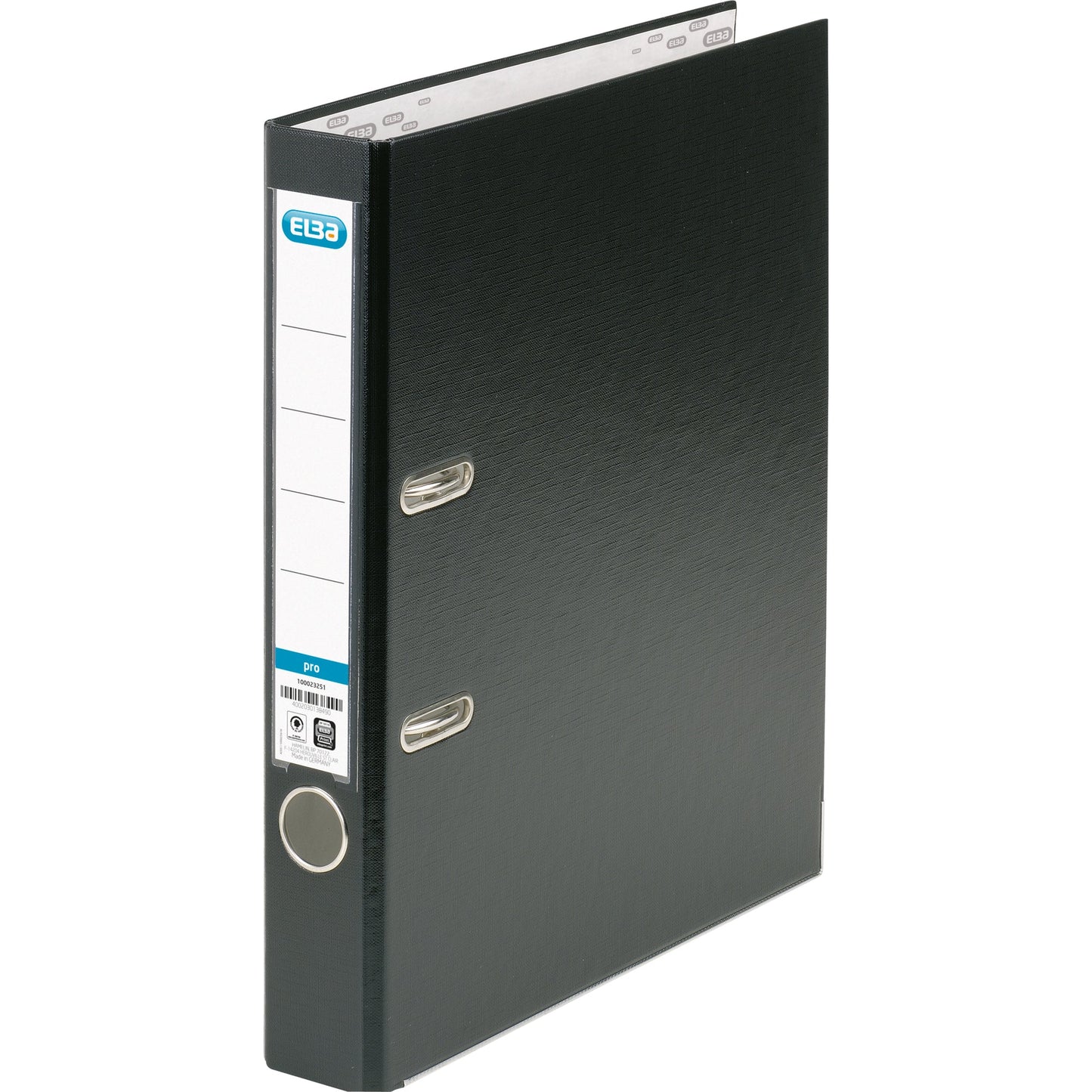 ELBA Ordner smart Pro 50mm DIN A4 Rückenschild: einsteckbar mit Schlitzen Werkstoff: Pappe Material außen: Polypropylen Material innen: Papier schwarz