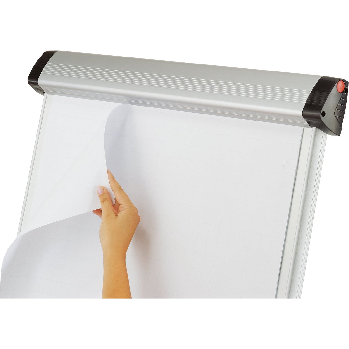 MAUL Mobiles Flipchart MAULpro mit Ablageschale Vierarmfuß mit 4 Rollen Stahl silber
