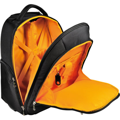 Exacompta Notebookrucksack Exactive Exabusiness® Reißverschluss Hauptfach, Laptopfach, Kreuzspanngurt, TSA-Zahlenschloss Polyester schwarz/orange