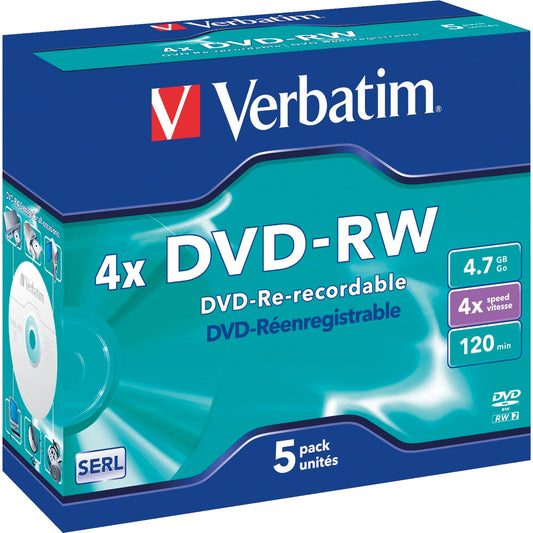 Verbatim DVD-RW 120min 4,7Gbyte 4x 5 St./Pack.