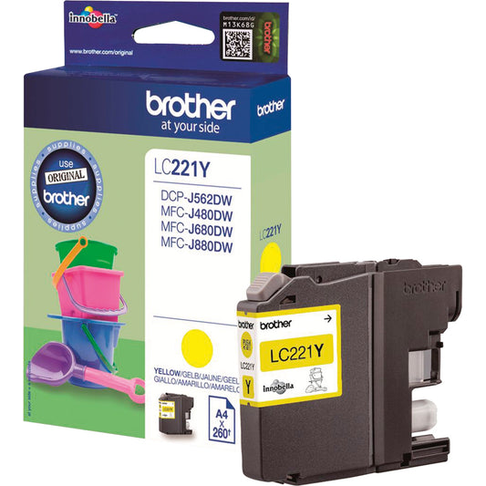 Brother Tintenpatrone Originalzubehör LC-221Y ca. 260 Seiten gelb 5,9ml