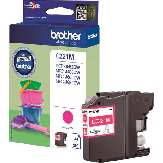 Brother Tintenpatrone Originalzubehör LC-221M ca. 260 Seiten magenta 5,9ml