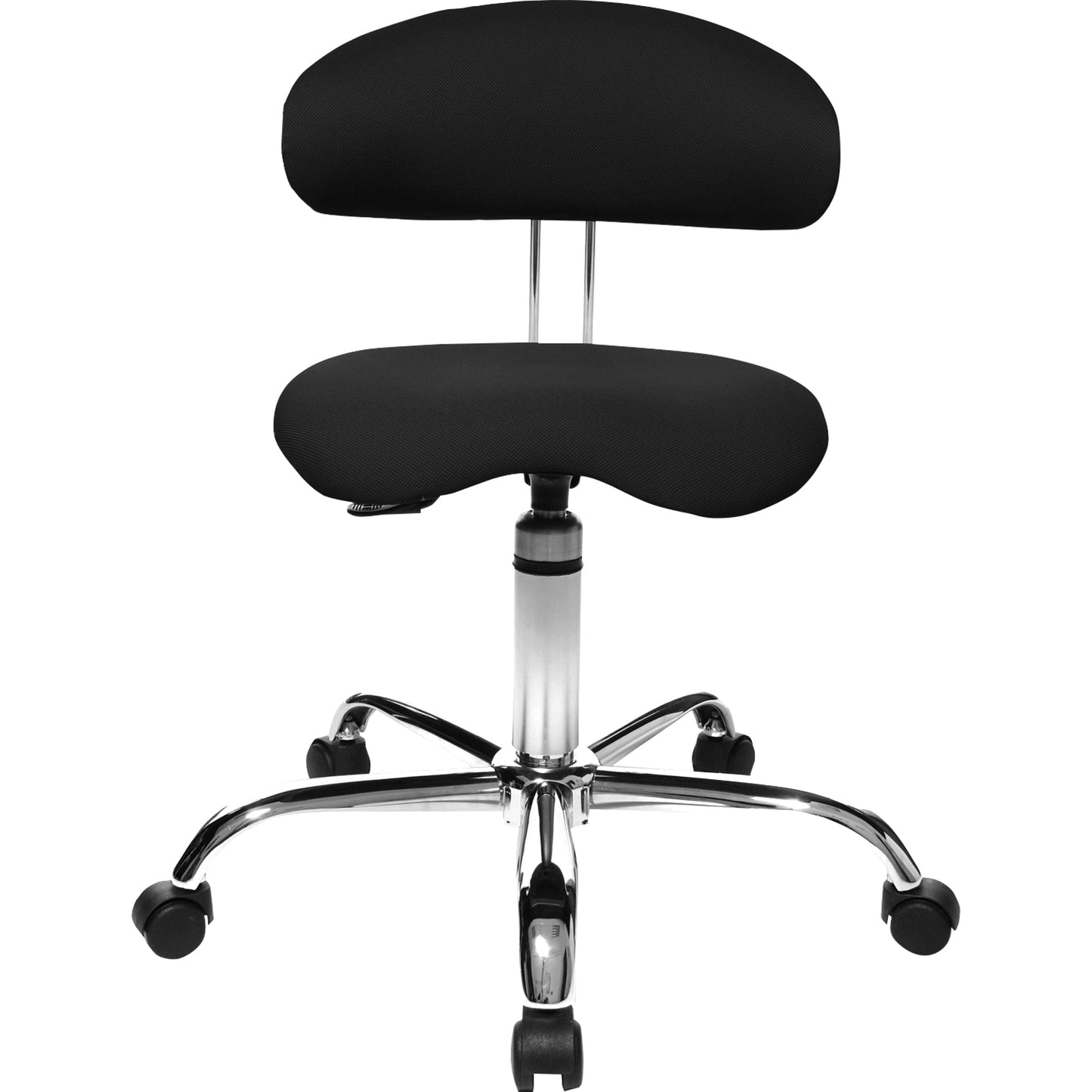 TOPSTAR Arbeitsdrehstuhl SITNESS® 40 43-51cm über Bügel verstellbar Rolle weich gebremst (für Hartboden) Stahl schwarz