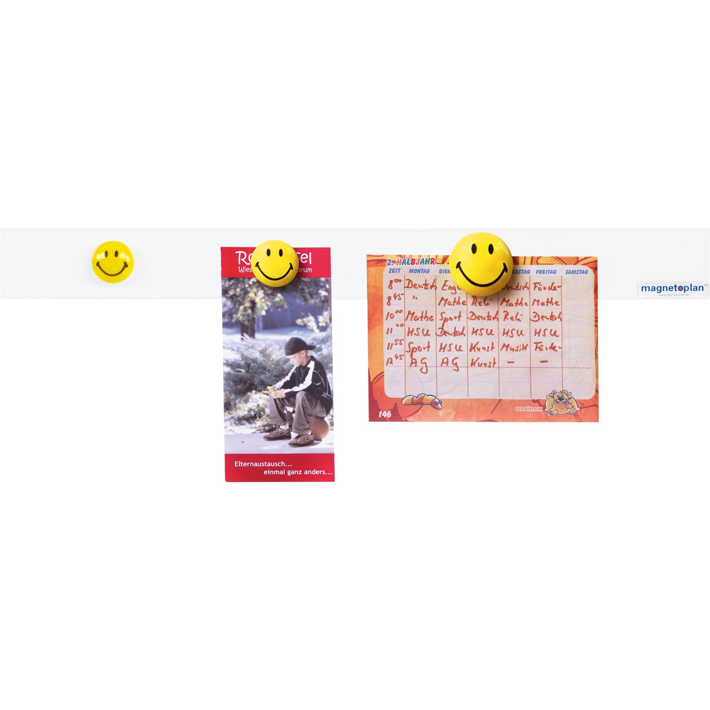 magnetoplan® Magnet Smiley 40mm 0,06kg Ferrit gelb 4 St./Pack.