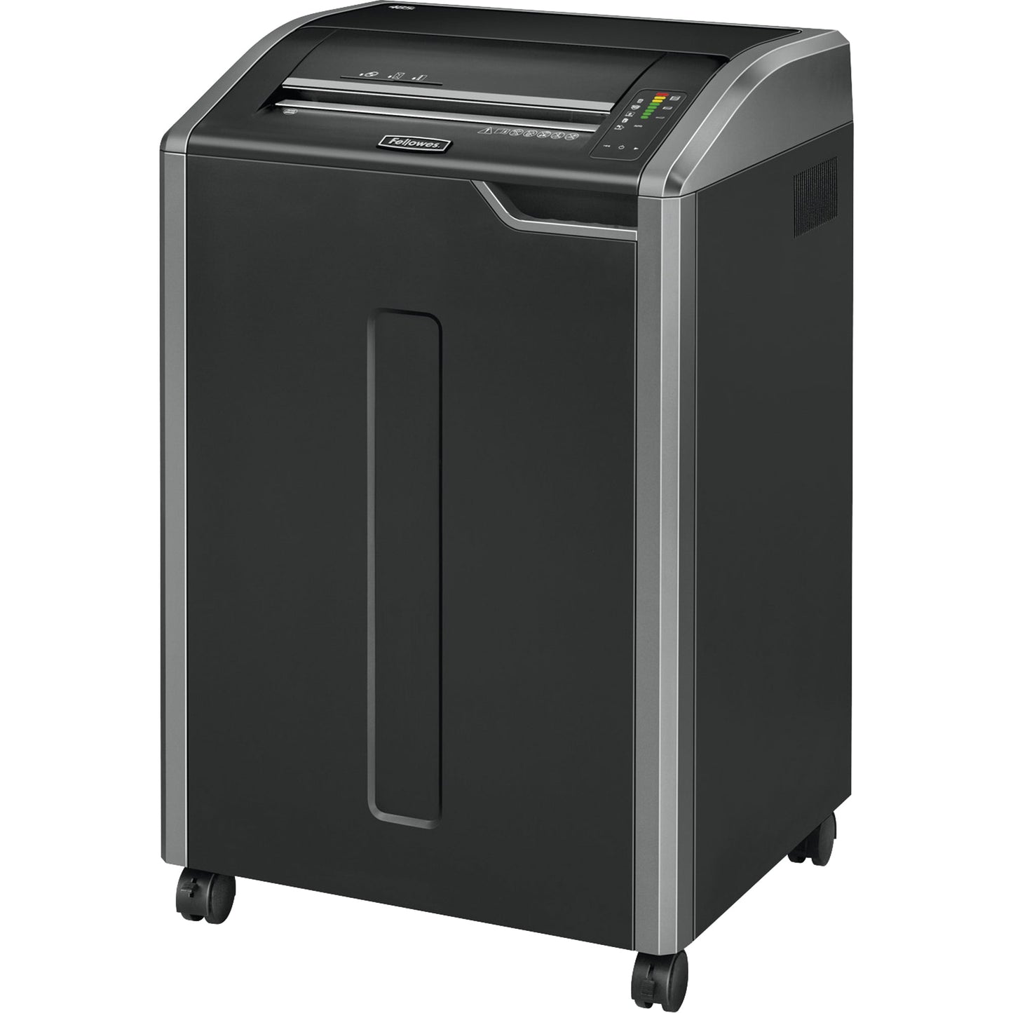 Fellowes® Aktenvernichter Powershred 485i P-2 Papier, Heftklammern, Büroklammern, Kreditkarten, CDs/DVDs Streifenschnitt 40 Bl. silber/schwarz