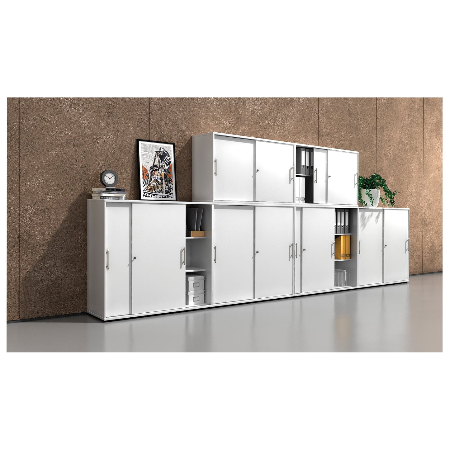 Hammerbacher Schiebetürenschrank 1.200 x 1.100 x 400 mm (B x H x T) weiß