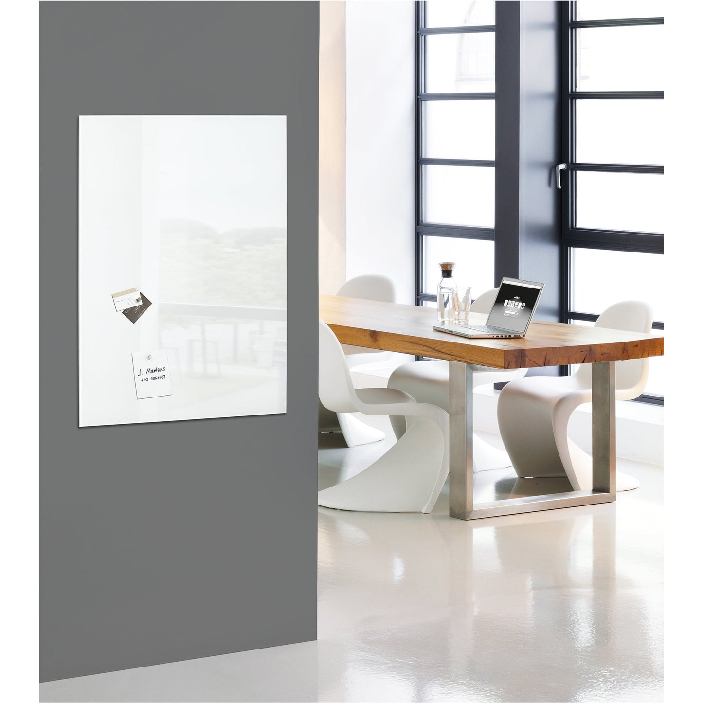 SIGEL Glasboard Artverum 78 x 48 x 1,5 cm (B x H x T) Tafel magnethaftend inkl. 3 extra starke SuperDym-Magnete Sicherheitsglas super-weiß