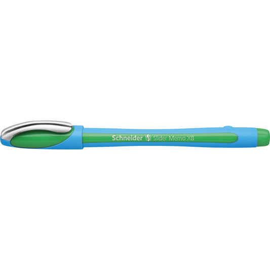 Schneider Kugelschreiber Slider Memo XB 0,7mm XB grün Mine nicht auswechselbar nicht dokumentenecht Schaftfarbe: cyan/grün