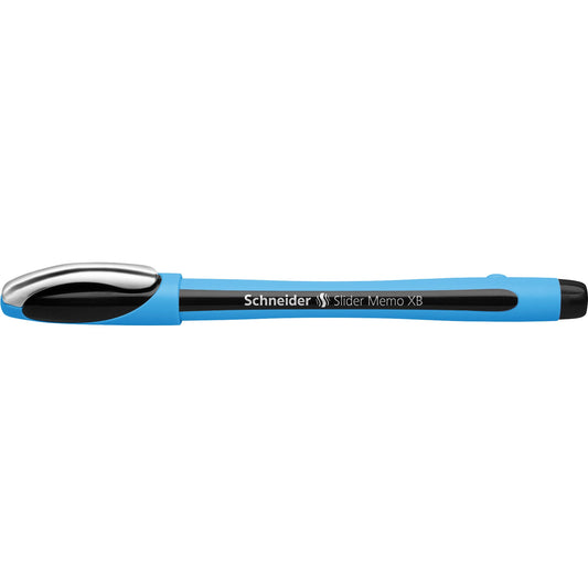 Schneider Kugelschreiber Slider Memo XB 0,7mm XB schwarz Mine nicht auswechselbar dokumentenecht Schaftfarbe: cyan/schwarz