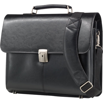 Alassio® Aktentasche FAENZA Außenmaße: 41 x 32,5 x 12 cm (B x H x T) Steckverschluss Leder schwarz