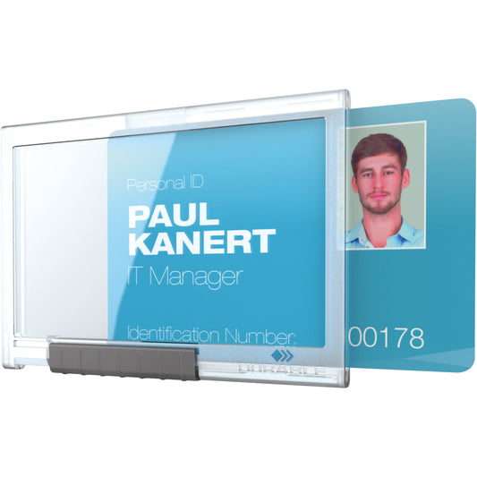 DURABLE Ausweishalter PUSHBOX MONO 87 x 54 mm (B x H) Kunststoff transparent 10 St./Pack.