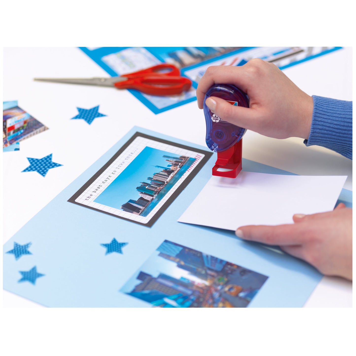 tesa® Klebestempel 8,4 x 8,4 mm (B x L) blau 1.100 Pads/Rl.