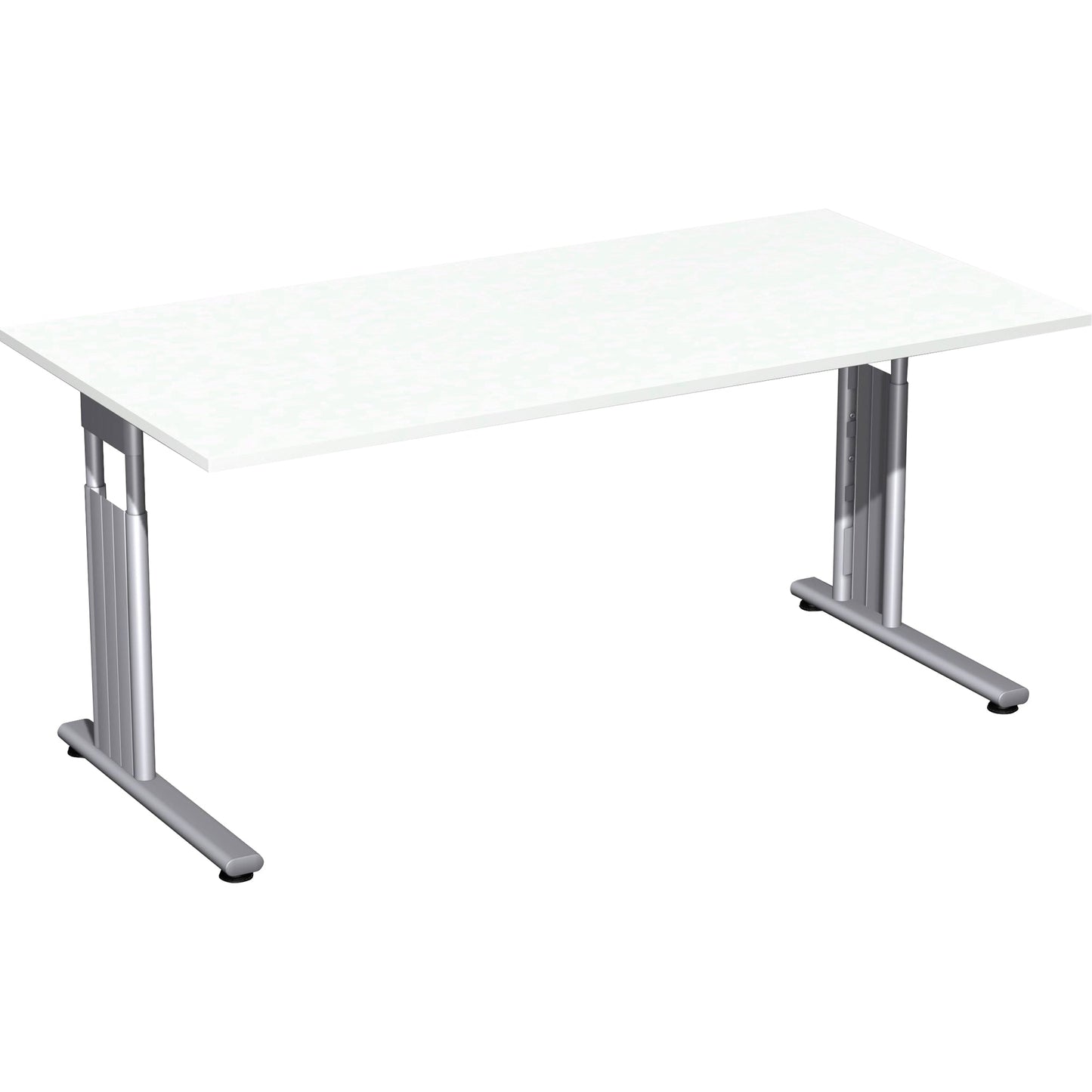Geramöbel Schreibtisch C Fuß Flex Maße: 1.600 x 680-820 x 800 mm (B x H x T) Dreischicht-Feinspan weiß