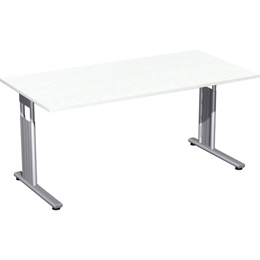 Geramöbel Schreibtisch C Fuß Flex Maße: 1.600 x 680-820 x 800 mm (B x H x T) Dreischicht-Feinspan weiß