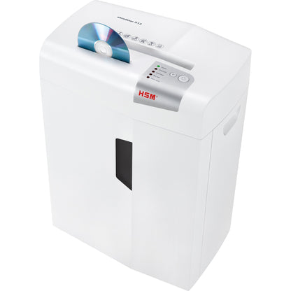 HSM® Aktenvernichter shredstar X13 P-4 Papier, Heftklammern, Büroklammern, Kreditkarten, CDs/DVDs Partikelschnitt weiß/silber