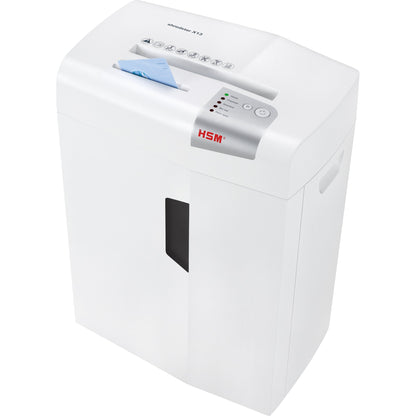 HSM® Aktenvernichter shredstar X13 P-4 Papier, Heftklammern, Büroklammern, Kreditkarten, CDs/DVDs Partikelschnitt weiß/silber
