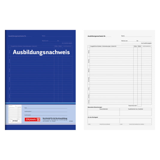 BRUNNEN Berichtsheft Ausbildungsnachweis täglich DIN A4 80g/m² 28 Bl.