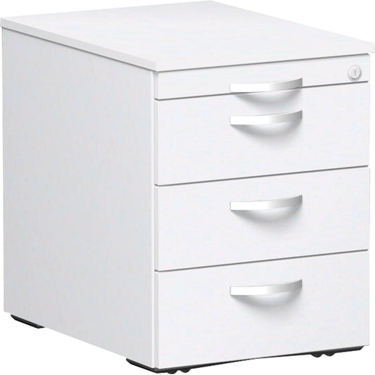 Geramöbel Rollcontainer Flex 438 x 565 x 600 mm (B x H x T) 4 Schubladen Dreischicht-Feinspan, melaminharz beschichtet weiß