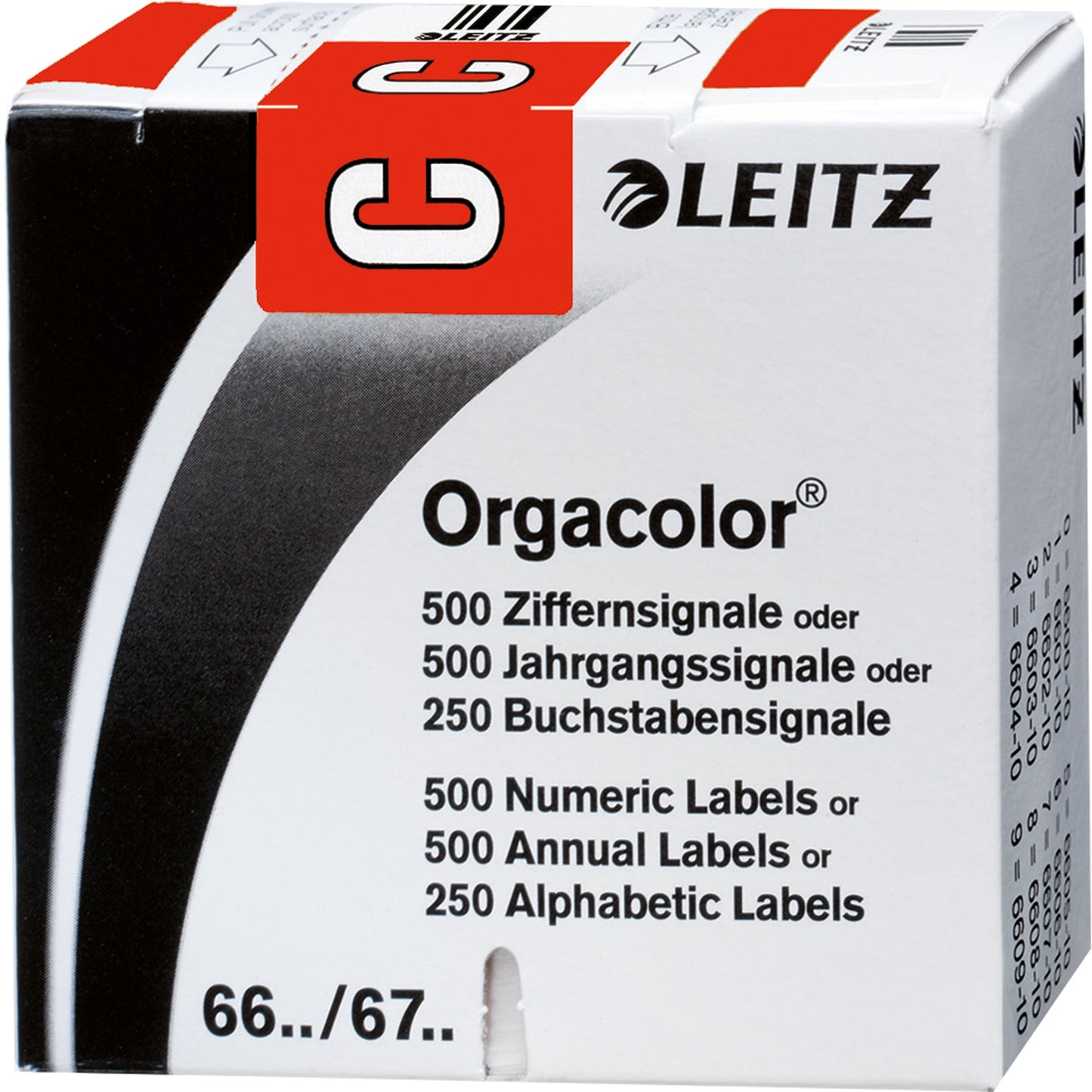 Leitz Buchstabensignal Orgacolor® Leitz Orgacolor® Registratursysteme C selbstklebend Kunstdruckpapier rot