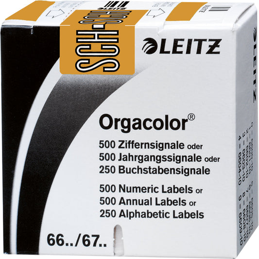 Leitz Buchstabensignal Orgacolor® Leitz Orgacolor® Registratursysteme SCH selbstklebend Kunstdruckpapier hellbraun