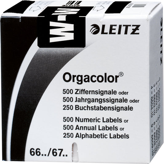 Leitz Buchstabensignal Orgacolor® Leitz Orgacolor® Registratursysteme W selbstklebend Kunstdruckpapier schwarz