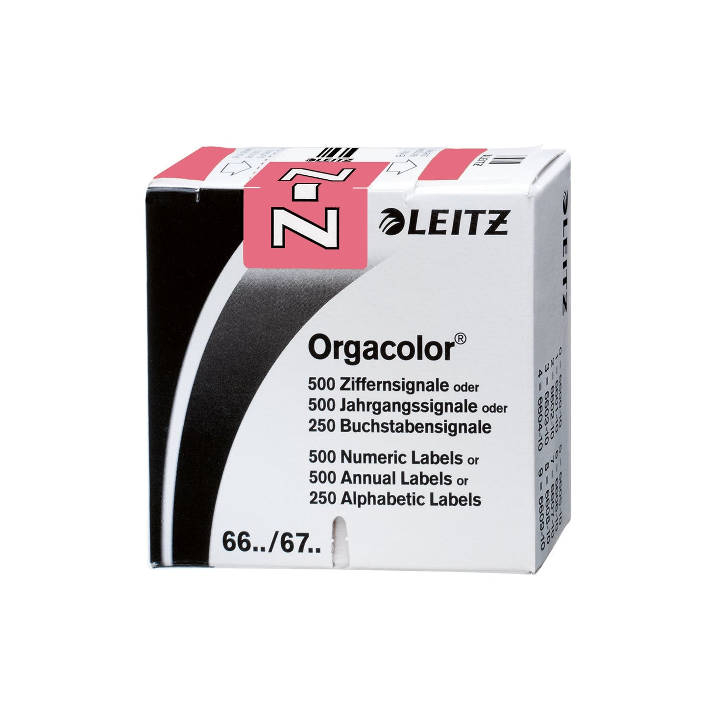 Leitz Buchstabensignal Orgacolor® Leitz Orgacolor® Registratursysteme Z selbstklebend Kunstdruckpapier rosa
