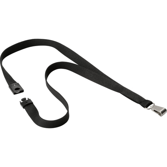 DURABLE Textilband SOFT COLOUR DURABLE Ausweishalter 1,5 x 44 cm (B x L) Sicherheitsverschluss Karabinerhaken schwarz 10 St./Pack.