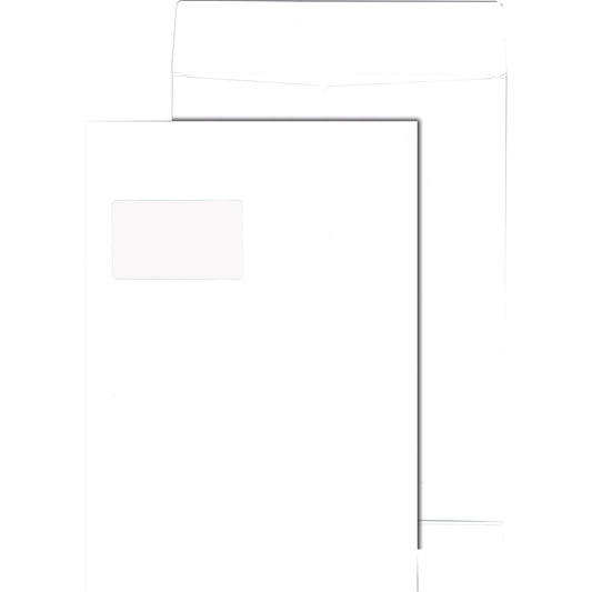 MAILmedia Faltentasche DIN C4 229 x 324 mm (B x H) mit Fenster 140g/m² mit Haftklebung Papier weiß 100 St./Pack.