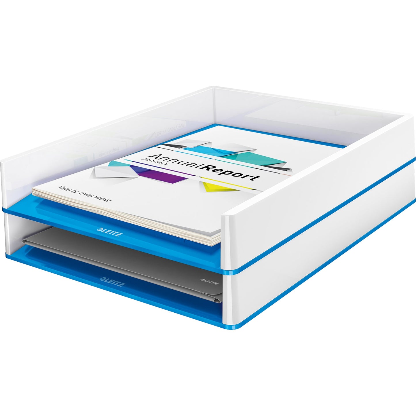 Leitz Briefablage WOW Duo Colour DIN A4, DIN C4, Folio, Letter Polystyrol Farbe: blau/weiß